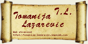 Tomanija Lazarević vizit kartica